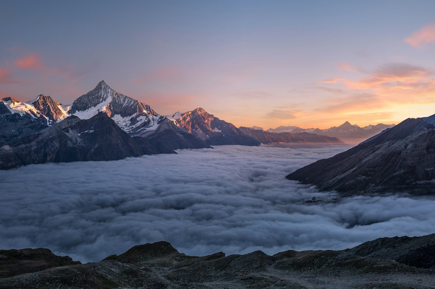 Absaroka mountains above Paradise Valley Montana at sunrise